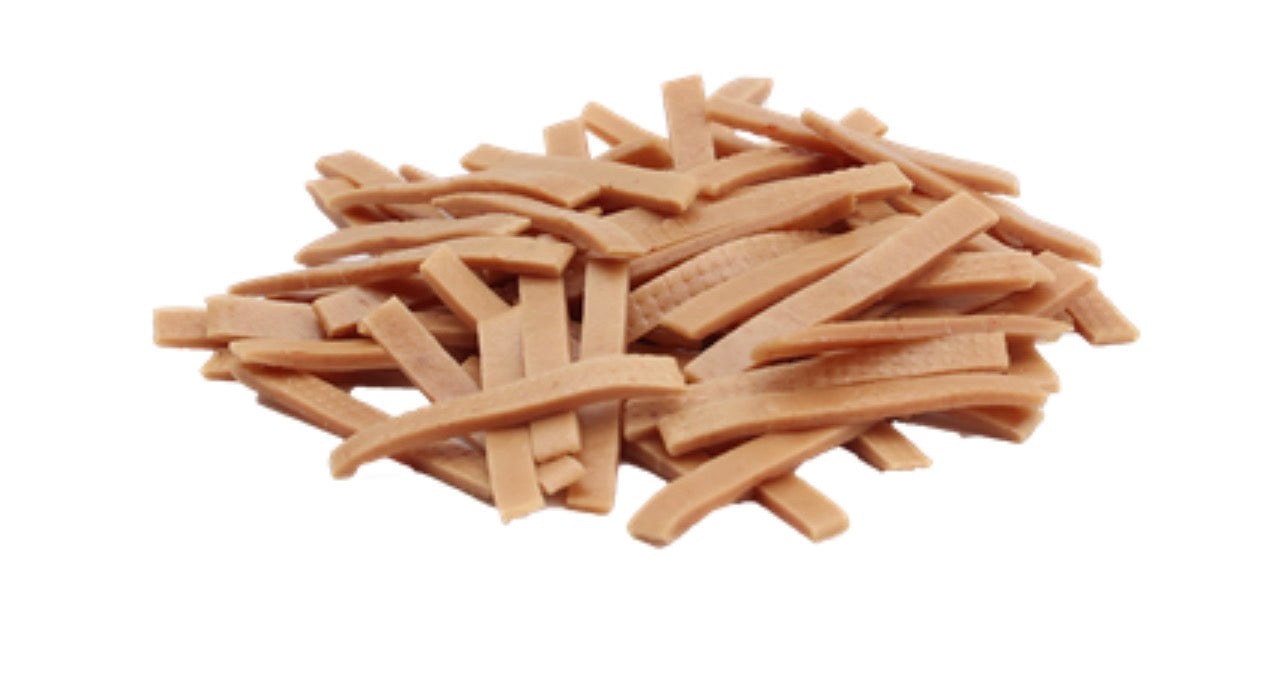 Soft salmon strips with taurine