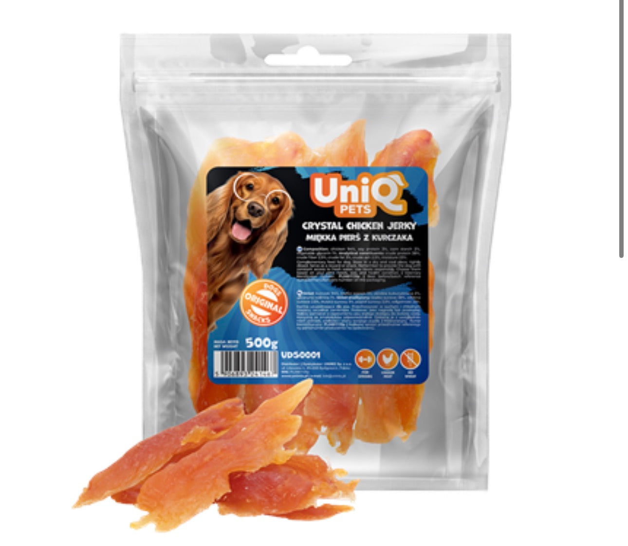 Crystal chicken jerky