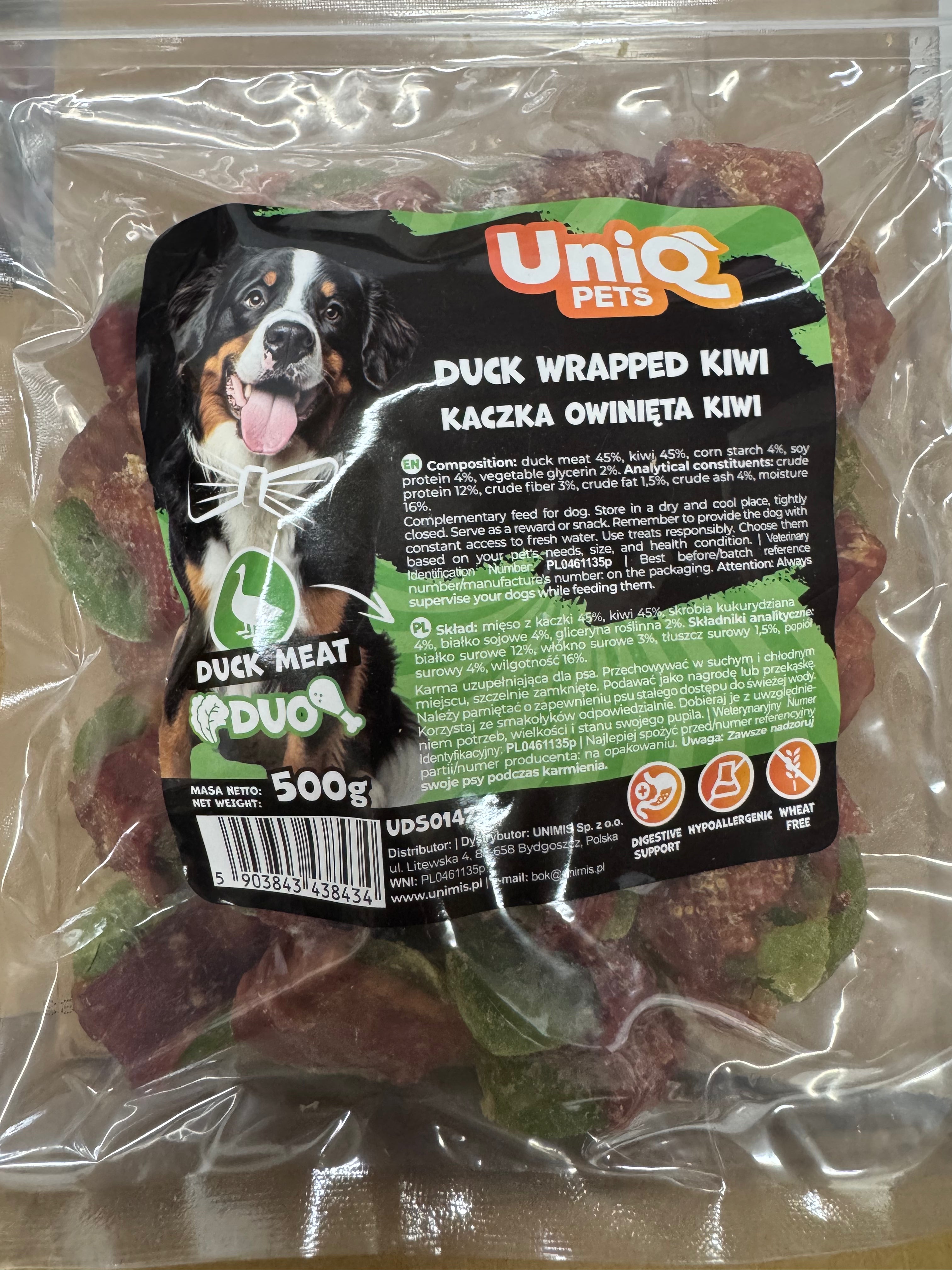 Duck wrapped kiwi